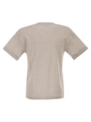 Peserico Striped Linen And Cotton T Shirt With Luminous Yarns