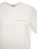 Peserico Stretch Cotton T Shirt With Pocket