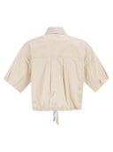 Camisa corta de algodón elástico con cordón de Peserico