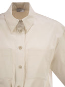 Camisa corta de algodón elástico con cordón de Peserico