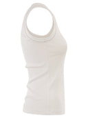 Peserico Cotton Jersey Vest Top With Shiny Thread