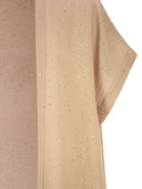 Peserico Long Lightweight Cotton Cardigan With Micro Sequins