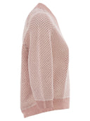 Peserico V Neck Mesh Top In Linen And Cotton