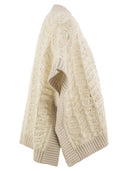Poncho Peserico in maglia traforata con paillettes