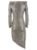Elisabetta Franchi Sequin Minidress With Asymmetric Skirt