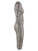 Elisabetta Franchi Sequin Minidress With Asymmetric Skirt