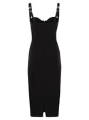 Elisabetta Franchi Crepe Midi Dress With Bows