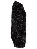 Elisabetta Franchi Embroidered Boxy Mini Dress In Chenille With Sequins