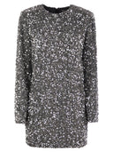 Elisabetta Franchi Embroidered Boxy Mini Dress In Chenille With Sequins