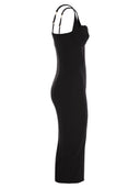 Elisabetta Franchi Double Stretch Crepe Dress With Embroidered Scalloping