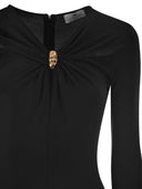 Elisabetta Franchi Crêpe Jersey Dress With Jewel Detail