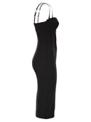 Elisabetta Franchi Lightweight Crêpe Dress With Raw Cut Fabric