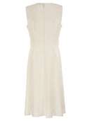 Fabiana Filippi Midi Dress With Crochet Bodice And Fluid Skirt