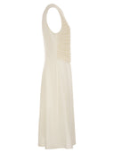 Fabiana Filippi Midi Dress With Crochet Bodice And Fluid Skirt