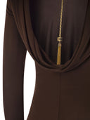 Elisabetta Franchi Red Carpet Dress In Shiny Viscose Jersey