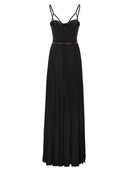 Elisabetta Franchi Red Carpet Dress In Lamé Jersey With Belt