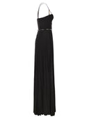 Elisabetta Franchi Red Carpet Dress In Lamé Jersey With Belt