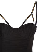 Elisabetta Franchi Red Carpet Dress In Lamé Jersey With Belt