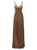 Elisabetta Franchi Red Carpet Dress In Lamé Jersey With Belt