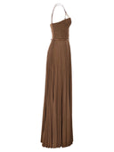 Elisabetta Franchi Red Carpet Dress In Lamé Jersey With Belt