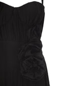 Elisabetta Franchi Red Carpet Lurex Jersey Dress With Embroidered Flower
