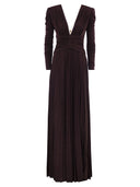 Elisabetta Franchi Red Carpet Dress In Lurex Jersey With Necklace