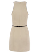 Elisabetta Franchi Crepe Dress With Contrasting Belt