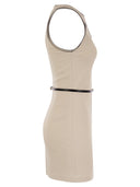 Elisabetta Franchi Crepe Dress With Contrasting Belt