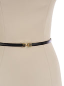 Elisabetta Franchi Crepe Dress With Contrasting Belt