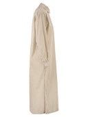 Mc2 Saint Barth Long ‘Shirtdress’ Shirt In Striped Cotton Poplin