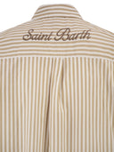 Mc2 Saint Barth Long ‘Shirtdress’ Shirt In Striped Cotton Poplin