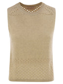 Mc2 Saint Barth Aire Crochet Knit And Mesh Top