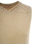 Mc2 Saint Barth Aire Crochet Knit And Mesh Top