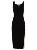 Elisabetta Franchi Knitted Dress With Shiny Viscose Bands