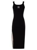 Elisabetta Franchi Knitted Dress With Shiny Viscose Bands