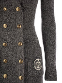 Elisabetta Franchi Double Breasted Robe Manteau mit Logo -Patch