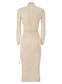 Elisabetta Franchi Openwork Knit Dress With Jewelled Belt