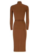 Elisabetta Franchi Openwork Knit Dress With Jewelled Belt