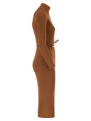 Elisabetta Franchi Openwork Knit Dress With Jewelled Belt