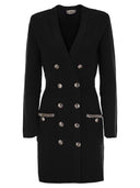 Elisabetta Franchi Robe Manteau In Bouclé Wool With Embroidery