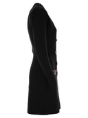 Elisabetta Franchi Robe Manteau In Bouclé Wool With Embroidery