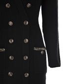 Elisabetta Franchi Robe Manteau In Bouclé Wool With Embroidery