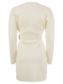 Elisabetta Franchi Viscose Amanteau Kleid mit Maxi -Schnalle