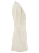 Elisabetta Franchi Viscose Amanteau Kleid mit Maxi -Schnalle