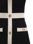 Elisabetta Franchi Abito Midi在Viscosa浮雕的