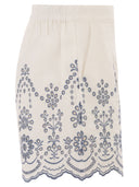 Mc2 Saint Barth Cotton Shorts With Contrasting Broderie Anglaise Embroidery