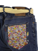 Mc2 Saint Barth Denim Shorts With Belt And Patches