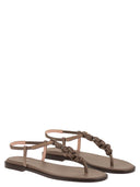 Fabiana Filippi Leather Thong Sandals With Braided Detail