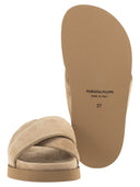 Fabiana Filippi Flat Suede Sandals With Crossed Straps