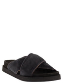 Fabiana Filippi Flat Suede Sandals With Crossed Straps